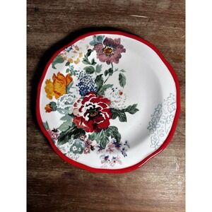 Pioneer Woman Country Garden Salad Plate 8.75 in. wide Red Edge (PW14)